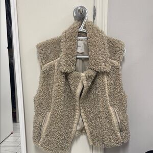 Anthropologie Tan Sherpa Vest